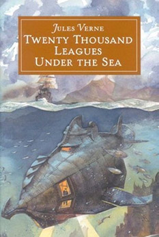 The book cover for Twenty Thousand Leagues Under the Sea